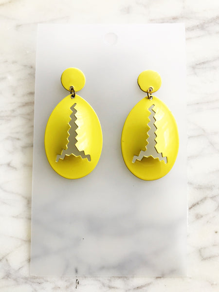 Yellow Oval Earring