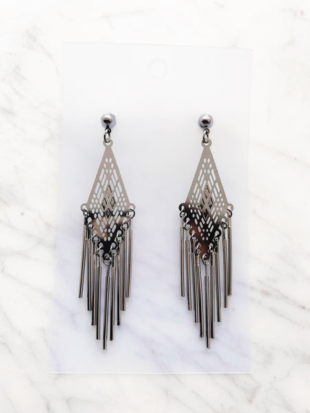 Silver Aztec Earrings