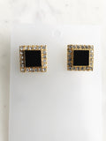 Vintage Crystal Square Earrings