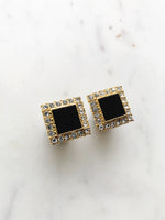 Vintage Crystal Square Earrings