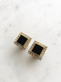 Vintage Crystal Square Earrings