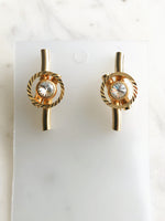 Art Deco Gold Crystal Earrings