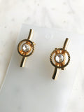 Art Deco Gold Crystal Earrings