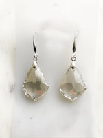 Vintage Silver Shade Crystal Earrings