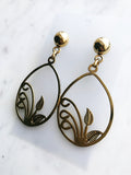 Vintage Leaf Hoop Earrings