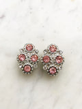 Add a touch of vintage charm to your ensemble with our Vintage Light Pink Crystal Clip-on Earrings! These dainty darlings are like a sip of rosé for your ears – chic, fun, and effortlessly stylish. Clip 'em on, and let your ears bloom with retro elegance!  Vintage Crystal  Sliver Plated  Clip on Earrings  43mm x 26mm