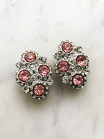 Add a touch of vintage charm to your ensemble with our Vintage Light Pink Crystal Clip-on Earrings! These dainty darlings are like a sip of rosé for your ears – chic, fun, and effortlessly stylish. Clip 'em on, and let your ears bloom with retro elegance!  Vintage Crystal  Sliver Plated  Clip on Earrings  43mm x 26mm