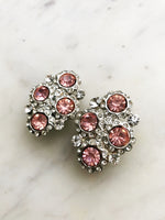 Add a touch of vintage charm to your ensemble with our Vintage Light Pink Crystal Clip-on Earrings! These dainty darlings are like a sip of rosé for your ears – chic, fun, and effortlessly stylish. Clip 'em on, and let your ears bloom with retro elegance!  Vintage Crystal  Sliver Plated  Clip on Earrings  43mm x 26mm