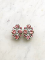 Add a touch of vintage charm to your ensemble with our Vintage Light Pink Crystal Clip-on Earrings! These dainty darlings are like a sip of rosé for your ears – chic, fun, and effortlessly stylish. Clip 'em on, and let your ears bloom with retro elegance!  Vintage Crystal  Sliver Plated  Clip on Earrings  43mm x 26mm