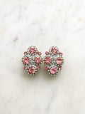 Add a touch of vintage charm to your ensemble with our Vintage Light Pink Crystal Clip-on Earrings! These dainty darlings are like a sip of rosé for your ears – chic, fun, and effortlessly stylish. Clip 'em on, and let your ears bloom with retro elegance!  Vintage Crystal  Sliver Plated  Clip on Earrings  43mm x 26mm