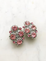 Add a touch of vintage charm to your ensemble with our Vintage Light Pink Crystal Clip-on Earrings! These dainty darlings are like a sip of rosé for your ears – chic, fun, and effortlessly stylish. Clip 'em on, and let your ears bloom with retro elegance!  Vintage Crystal  Sliver Plated  Clip on Earrings  43mm x 26mm