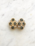 Harper Vintage Silver Shadow Crystal Clip on Earrings