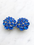 Be a trendsetter with these vintage blue crystal clip-on earrings. They feature a timeless design and shimmering crystals - a glamorous look with no need for piercings!  Vintage Crystal  Silver Plated  Clip on Earrings  35mm x 35mm