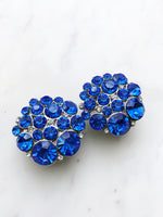 Be a trendsetter with these vintage blue crystal clip-on earrings. They feature a timeless design and shimmering crystals - a glamorous look with no need for piercings!  Vintage Crystal  Silver Plated  Clip on Earrings  35mm x 35mm