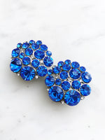 Be a trendsetter with these vintage blue crystal clip-on earrings. They feature a timeless design and shimmering crystals - a glamorous look with no need for piercings!  Vintage Crystal  Silver Plated  Clip on Earrings  35mm x 35mm