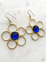 Flower Power Blue Earrings