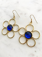 Flower Power Blue Earrings