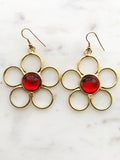 Flower Power Red Earrings