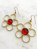 Flower Power Red Earrings