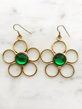 Flower Power Green Earrings