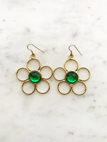 Flower Power Green Earrings