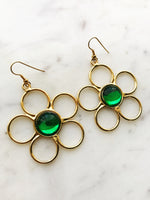 Flower Power Green Earrings