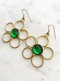 Flower Power Green Earrings