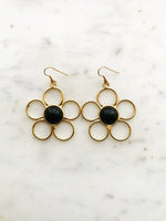 Flower Power Black Earrings