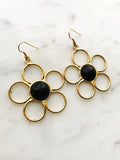 Flower Power Black Earrings