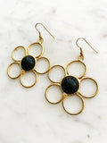 Flower Power Black Earrings