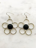 Flower Power Black Earrings