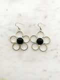 Flower Power Black Earrings