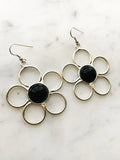 Flower Power Black Earrings