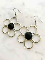 Flower Power Black Earrings