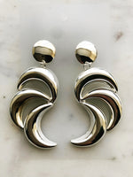 Vintage Retro Silver Earrings