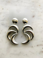 Vintage Retro Silver Earrings