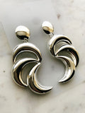 Vintage Retro Silver Earrings