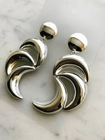 Vintage Retro Silver Earrings