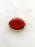 Enamel Red Crystal Brooch