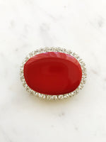 Enamel Red Crystal Brooch