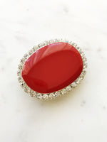 Enamel Red Crystal Brooch