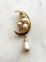 Vintage Pearl & Crystal Brooch