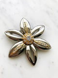 Vintage Crystal Flower Brooch