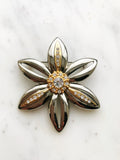 Vintage Crystal Flower Brooch