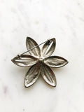 Vintage Crystal Flower Brooch