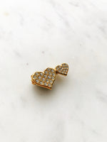 Vintage Love Heart Crystal Brooch