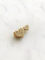 Vintage Love Heart Crystal Brooch