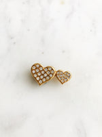 Vintage Love Heart Crystal Brooch