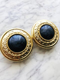 Kate Large Vintage Grey Blue Resin Earrings