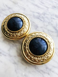 Kate Large Vintage Grey Blue Resin Earrings